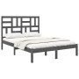 Gray solid wood bed frame 140x200 cm by vidaXL, Beds and slatted bases - Ref: Foro24-3105952, Price: 130,99 €, Discount: %