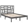 Gray solid wood bed frame 140x200 cm by vidaXL, Beds and slatted bases - Ref: Foro24-3105952, Price: 130,99 €, Discount: %