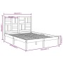 Grauer Massivholzbettrahmen 140x200 cm von vidaXL, Betten und Lattenroste - Ref: Foro24-3105952, Preis: 130,99 €, Rabatt: %