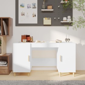 Sperrholz Schreibtisch glänzend weiß 140x50x75 cm von vidaXL, Schreibtische - Ref: Foro24-812768, Preis: 129,99 €, Rabatt: %