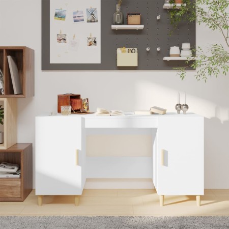 Escritorio madera contrachapada blanco brillante 140x50x75 cm de vidaXL, Escritorios - Ref: Foro24-812768, Precio: 130,63 €, ...