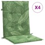 4pcs Low Back Chair Cushions Leaf Print Fabric by vidaXL, Cushions for chairs and sofas - Ref: Foro24-361332, Price: 81,99 €,...