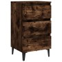 Bedside table with smoked oak metal legs 40x35x69 cm by vidaXL, Nightstands - Ref: Foro24-813140, Price: 56,87 €, Discount: %