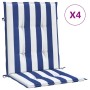 Low back chair cushions 4 pcs blue and white striped fabric by vidaXL, Cushions for chairs and sofas - Ref: Foro24-361320, Pr...