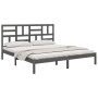 Solid gray pine wood bed frame 200x200 cm by vidaXL, Beds and slatted bases - Ref: Foro24-3105972, Price: 159,99 €, Discount: %