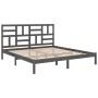 Estructura de cama de madera maciza de pino gris 200x200 cm de vidaXL, Camas y somieres - Ref: Foro24-3105972, Precio: 159,99...