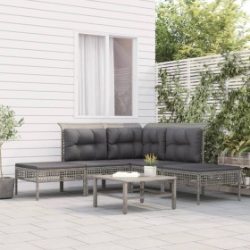 5-teiliges Gartenmöbel-Set und graue synthetische Rattankissen von vidaXL, Gartensets - Ref: Foro24-319663, Preis: 318,99 €, ...