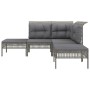 Set de muebles de jardín 5 pzas y cojines ratán sintético gris de vidaXL, Conjuntos de jardín - Ref: Foro24-319663, Precio: 3...