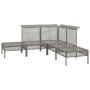 Set de muebles de jardín 5 pzas y cojines ratán sintético gris de vidaXL, Conjuntos de jardín - Ref: Foro24-319663, Precio: 3...