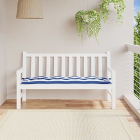 Cojín banco jardín tela Oxford a rayas azul y blanco 150x50x7cm de vidaXL, Cojines para sillas y sofás - Ref: Foro24-361614, ...