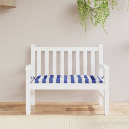 Garden bench cushion in blue and white striped fabric 110x50x7 cm by vidaXL, Cushions for chairs and sofas - Ref: Foro24-3618...