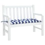 Garden bench cushion in blue and white striped fabric 110x50x7 cm by vidaXL, Cushions for chairs and sofas - Ref: Foro24-3618...