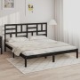 Solid black pine wood bed frame 200x200 cm by vidaXL, Beds and slatted bases - Ref: Foro24-3105974, Price: 153,03 €, Discount: %