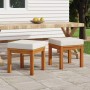 Garden stools with cushions 2 pcs acacia wood 40x40x42 cm by vidaXL, Outdoor ottomans - Ref: Foro24-319719, Price: 104,25 €, ...