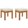 Garden stools with cushions 2 pcs acacia wood 40x40x42 cm by vidaXL, Outdoor ottomans - Ref: Foro24-319719, Price: 104,25 €, ...