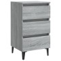 Bedside table with Sonoma gray metal legs 40x35x69 cm by vidaXL, Nightstands - Ref: Foro24-813142, Price: 65,23 €, Discount: %