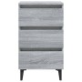 Bedside table with Sonoma gray metal legs 40x35x69 cm by vidaXL, Nightstands - Ref: Foro24-813142, Price: 65,23 €, Discount: %