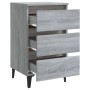 Mesita de noche con patas de metal gris Sonoma 40x35x69 cm de vidaXL, Mesitas de noche - Ref: Foro24-813142, Precio: 64,13 €,...