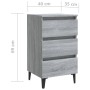 Bedside table with Sonoma gray metal legs 40x35x69 cm by vidaXL, Nightstands - Ref: Foro24-813142, Price: 65,23 €, Discount: %