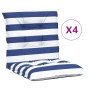 Low back chair cushions 4 pcs blue and white striped fabric by vidaXL, Cushions for chairs and sofas - Ref: Foro24-360339, Pr...