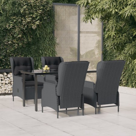 Set de comedor para jardín 5 piezas ratán sintético gris oscuro de vidaXL, Conjuntos de jardín - Ref: Foro24-3156790, Precio:...