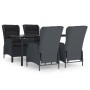 Set de comedor para jardín 5 piezas ratán sintético gris oscuro de vidaXL, Conjuntos de jardín - Ref: Foro24-3156790, Precio:...