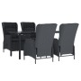 Set de comedor para jardín 5 piezas ratán sintético gris oscuro de vidaXL, Conjuntos de jardín - Ref: Foro24-3156790, Precio:...