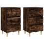 Nightstand 2 pcs smoked oak wooden legs 40x35x69 cm by vidaXL, Nightstands - Ref: Foro24-813135, Price: 61,99 €, Discount: %