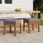 Garden stools with cushions 2 pcs acacia wood 40x40x42 cm by vidaXL, Outdoor ottomans - Ref: Foro24-319720, Price: 95,06 €, D...