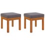 Garden stools with cushions 2 pcs acacia wood 40x40x42 cm by vidaXL, Outdoor ottomans - Ref: Foro24-319720, Price: 95,06 €, D...