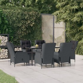 Set de comedor para jardín 7 piezas ratán sintético gris oscuro de vidaXL, Conjuntos de jardín - Ref: Foro24-3156791, Precio:...