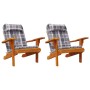 Adirondack-Stuhlkissen, 2 Stück, grau karierter Oxford-Stoff von vidaXL, Kissen für Stühle und Sofas - Ref: Foro24-361844, Pr...