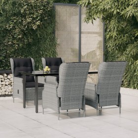 5-Piece Light Gray Synthetic Rattan Garden Dining Set by vidaXL, Garden sets - Ref: Foro24-3156794, Price: 1,00 €, Discount: %