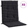 Cojines para silla con respaldo bajo 6 uds tela a cuadros negro de vidaXL, Cojines para sillas y sofás - Ref: Foro24-361324, ...