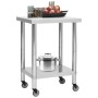 Kitchen work table with stainless steel wheels 60x30x85 cm by vidaXL, Restoration - Ref: Foro24-51631, Price: 122,95 €, Disco...