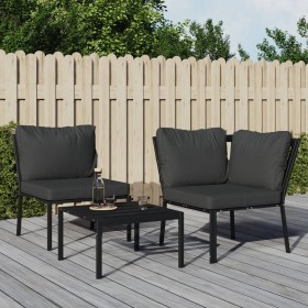 Gartenstuhl aus Stahl mit Kissen grau 76x76x79 cm von vidaXL, Modulare Sofas für den Außenbereich - Ref: Foro24-362718, Preis...