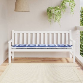 Blue and white striped Oxford fabric garden bench cushion 180x50x7cm by vidaXL, Cushions for chairs and sofas - Ref: Foro24-3...