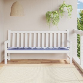 Gartenbankkissen blau-weiß gestreifter Stoff 200x50x3 cm von vidaXL, Kissen für Stühle und Sofas - Ref: Foro24-361201, Preis:...