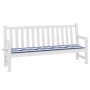 Blue and white striped garden bench cushion 200x50x3 cm by vidaXL, Cushions for chairs and sofas - Ref: Foro24-361201, Price:...