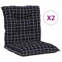 Kissen für niedrige Rückenlehne, 2 Stück, aus schwarzem kariertem Stoff von vidaXL, Kissen für Stühle und Sofas - Ref: Foro24...