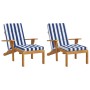 2 Pcs Sun Lounger Cushions Blue and White Striped Oxford Fabric by vidaXL, Cushions for chairs and sofas - Ref: Foro24-361999...