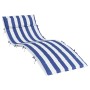 Blue and white striped Oxford fabric lounger cushion 180x60x3 cm by vidaXL, Cushions for chairs and sofas - Ref: Foro24-36186...