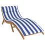 Blue and white striped Oxford fabric lounger cushion 180x60x3 cm by vidaXL, Cushions for chairs and sofas - Ref: Foro24-36186...