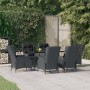 Set de comedor para jardín 7 piezas ratán sintético gris oscuro de vidaXL, Conjuntos de jardín - Ref: Foro24-3156803, Precio:...