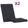 Sonnenliegenkissen 2 Stück schwarz karierter Oxford-Stoff von vidaXL, Kissen für Stühle und Sofas - Ref: Foro24-362000, Preis...