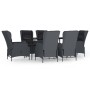 Set de comedor para jardín 7 piezas ratán sintético gris oscuro de vidaXL, Conjuntos de jardín - Ref: Foro24-3156803, Precio:...