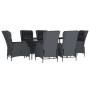 Set de comedor para jardín 7 piezas ratán sintético gris oscuro de vidaXL, Conjuntos de jardín - Ref: Foro24-3156803, Precio:...