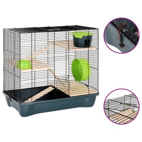 Hamster cage polypropylene and gray metal 58x32x54 cm by vidaXL, Cages and habitats for small animals - Ref: Foro24-172222, P...