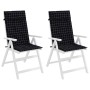 Cojines silla respaldo alto 4 uds tela Oxford a cuadros negro de vidaXL, Cojines para sillas y sofás - Ref: Foro24-361923, Pr...