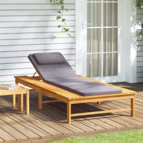 Lounger with dark gray cushion and solid acacia wood pillow by vidaXL, Loungers - Ref: Foro24-362154, Price: 133,69 €, Discou...